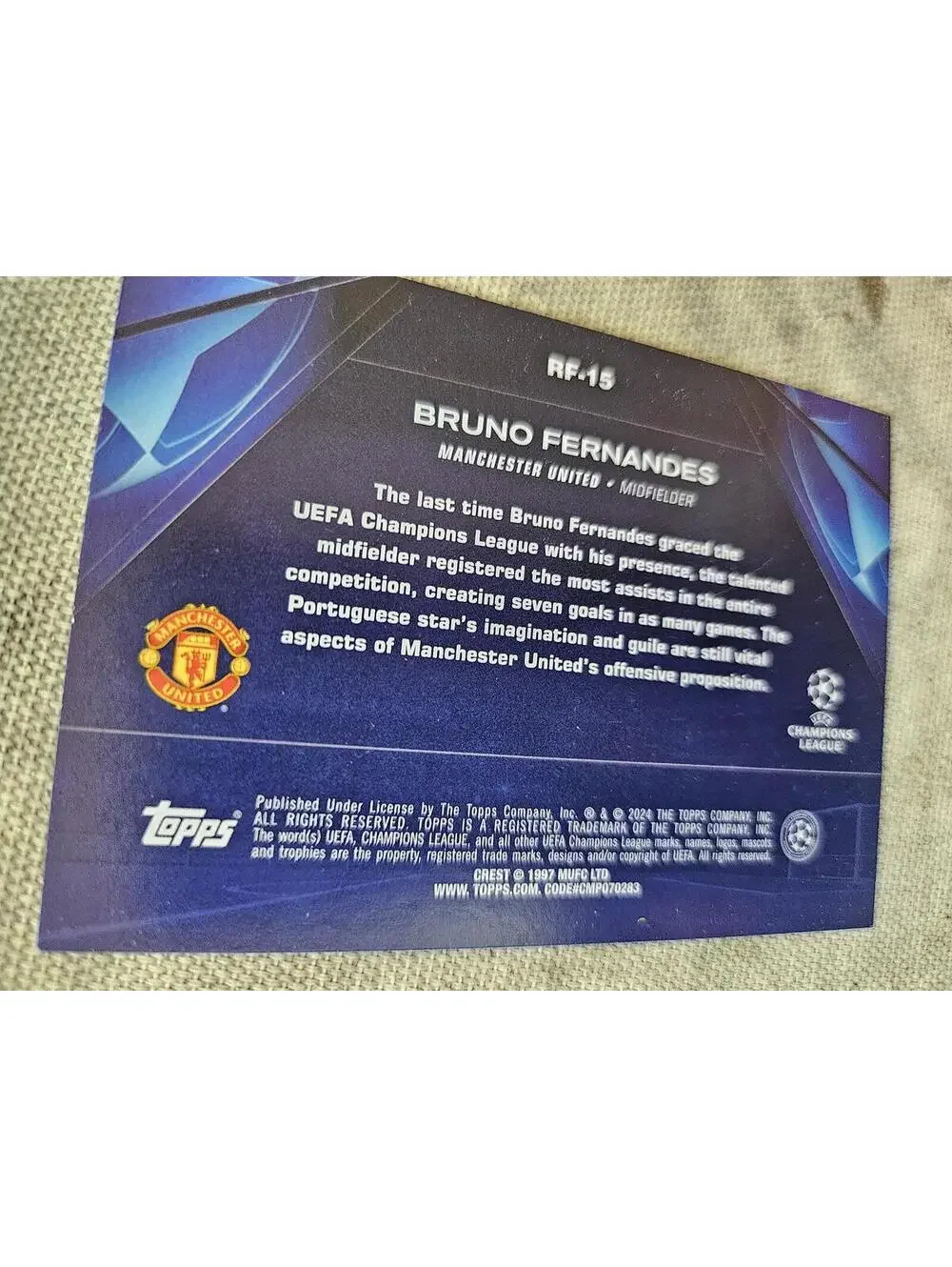 2023-24 UEFA Club Competitions Bruno Fernandes #RF-15 Road to Championship